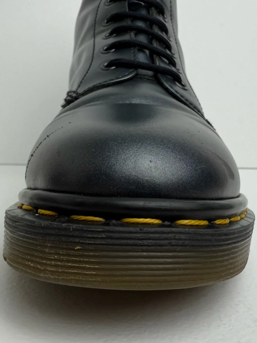 Vintage Dr. Martens England 1460 Metallic Graphite Shimmer Silver MIE Boots UK 9